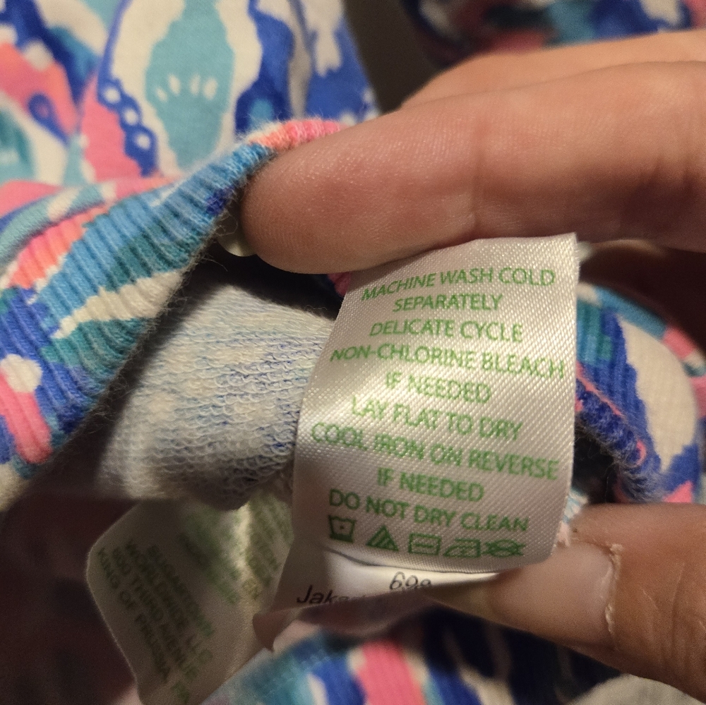 EUC Girl's Lily Pulitzer Pink/Blue/White Long Sleeve Top Size L (8-10) - Picture 6 of 12
